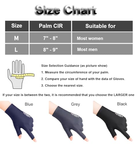 UV Protection Gloves for Outdoor Activities - Large Black