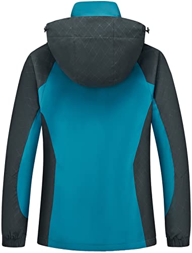 Diamond Candy Women's Waterproof Hooded Rain Jacket - X-Large Blue