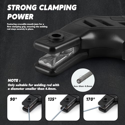 Welding Electrode Holder, 600 Amp Welding Stinger Rod Holder for Stick with Multi Angle 90¡Æ 135¡Æ 170¡Æ, Ergonomic Copper Heavy Duty Electrode Holder