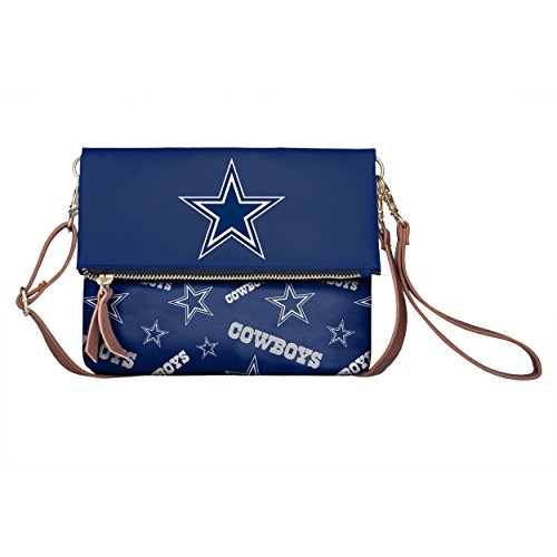 Dallas Cowboys Team Logo Foldover Tote Handbag - One Size
