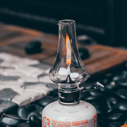 Fire-Maple Tulip Camping Lantern | Glass, Steel & Aluminum | Propane or Isobutane Fuel Canister Beautiful Lights | NO Mantles Needed | Propane Lanterns for Camping, Emergency Essential