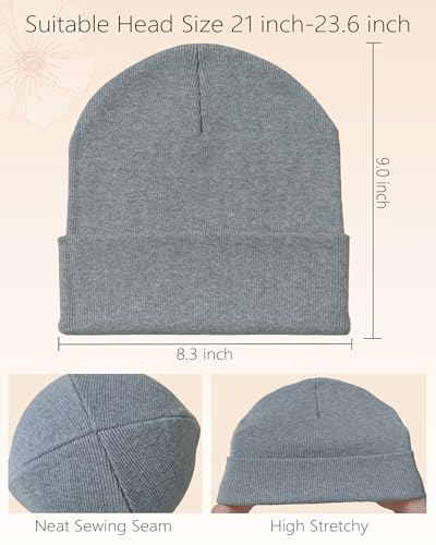 ROYBENS Set of 1 Cotton Beanie - Long Knit Winter Hat for Men & Women
