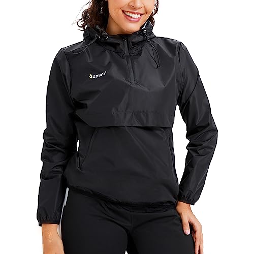 Sauna Suit for Women - Black Sweat Jacket Gym Workout Vest - Large