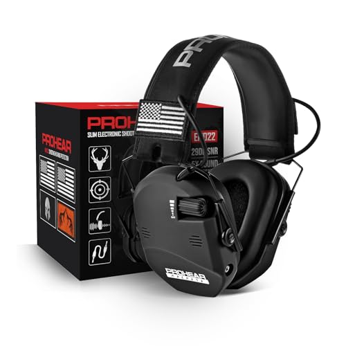 Electronic Ear Protection for Shooting & Hunting - 29dB Noise Reduction, 4 Microphones - Black