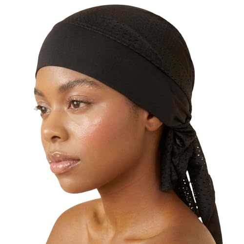 Breathable Mesh Sports Head Wrap - Black, Lightweight & Sweat Absorbing