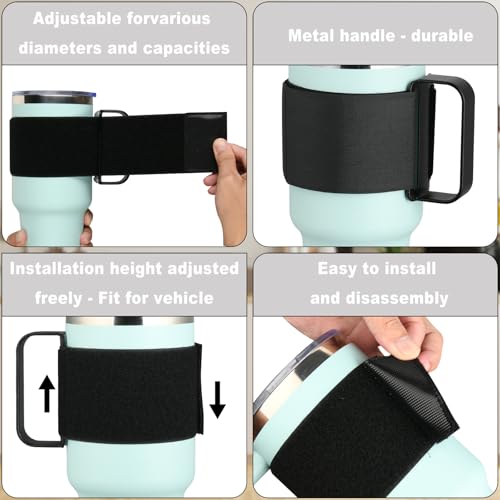Beautyflier Adjustable Tumbler Handle for 20-64oz Cups (Black) fits YETI/Rambler, RTIC, Ozark Trail
