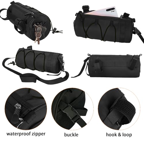 2.5L Waterproof Bike Handlebar Bag with Zipper & Strap