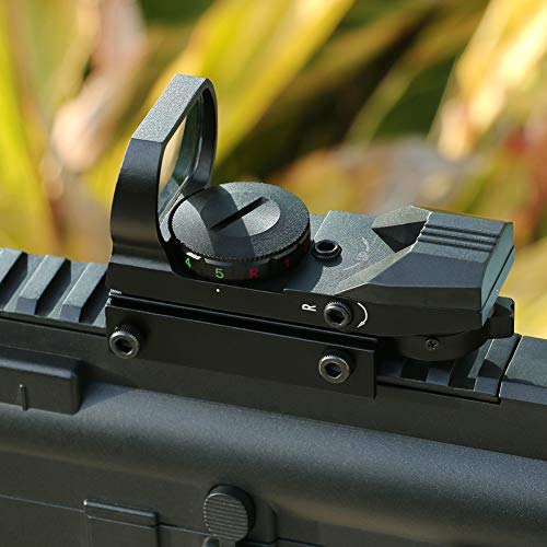 Adjustable Reflex Sight with 4 Reticle Styles - Red & Green