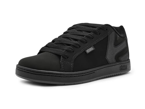 Classic Skate Sneakers - Etnies Fader Black Raw with Cushioned Fit