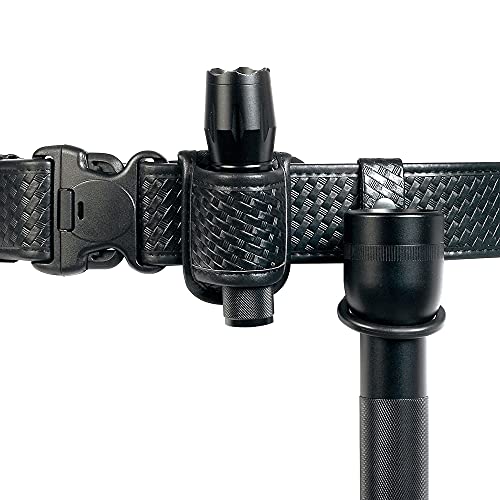 TAFTACFR Basketweave Compact Flashlight Holder with Ring Strap - Open Top, Fits 1 inch & 1.9 inch Lights, D/C Cell Compatible, Basketweave Outer Snap