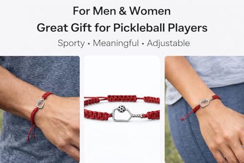 Pickleball Bracelet Gift for Pickleball Lovers - Red