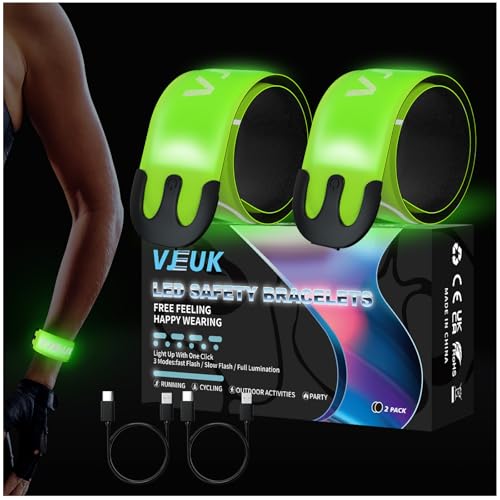 LED Armband Running Lights - Rechargeable & Reflective Safety Gear