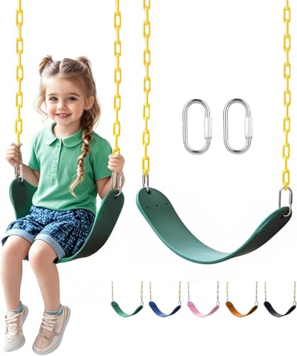 Kids Heavy Duty Swing Seat with 66" Chains - Green