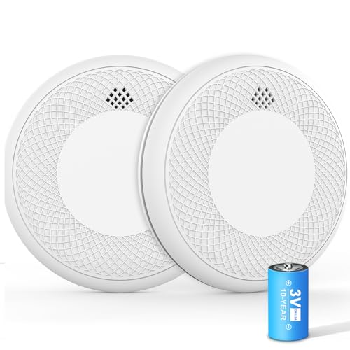 2-in-1 10 Year Battery Operated Smoke and CO Detector, Test Button and Loud 85 dB Alarm,Easy Installation (2 Pack)