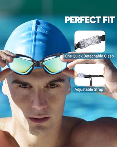 Anti-Fog Swim Goggles 2-Pack - No Leak Adult & Youth - Aqua & Double Aqua
