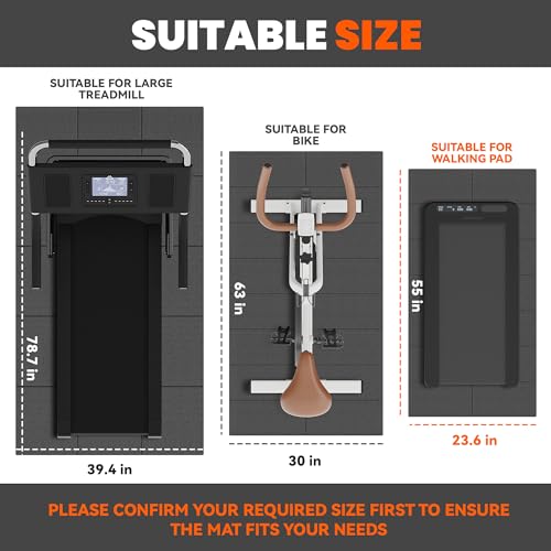 High-Density Treadmill Mat for Carpet & Hardwood Floors - Foldable, Non-Slip, Waterproof