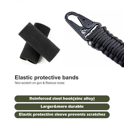 VVAAGG Black Two Point Paracord Gun Sling Adjustable Heavy Duty Nylon