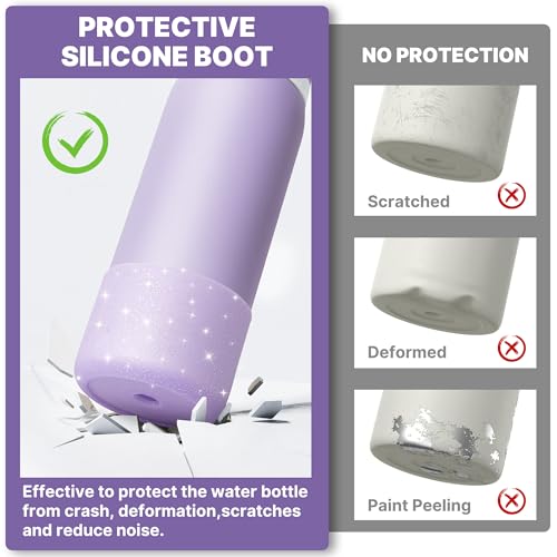 Silicone Water Bottle Boot for Owala 24oz - Glitter Purple