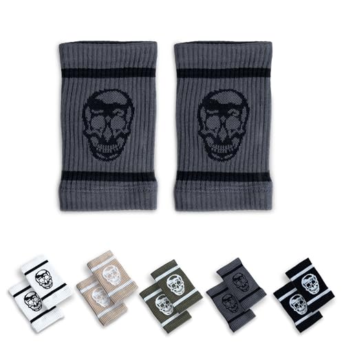 Sweat-Wicking Wrist Sweatbands - Breathable Cotton-Blend - Gray