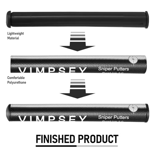 VIMPSEY Golf Putter Grip 3.0 Black-White Round Polyurethane Lightweight