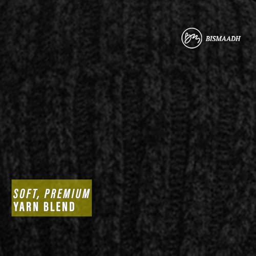 Winter Cuffed Beanie - Fleece-Lined, Soft & Warm - Black
