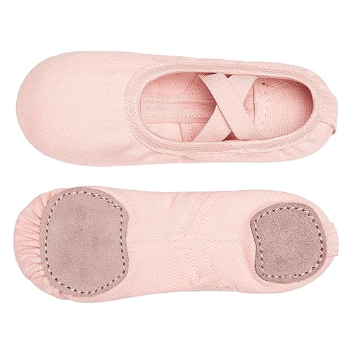 Ballet Shoes for Toddlers - Highly Elastic Canvas Slippers - 11 Little Kid / Ballet Pink