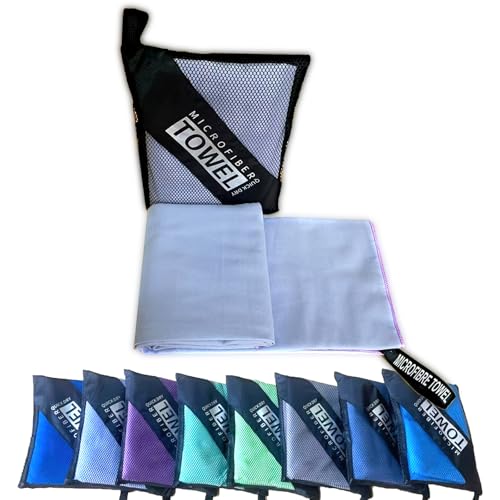 Quick Dry Microfiber Beach Towel - Lightweight Compressed 12"x24" - Light Purple