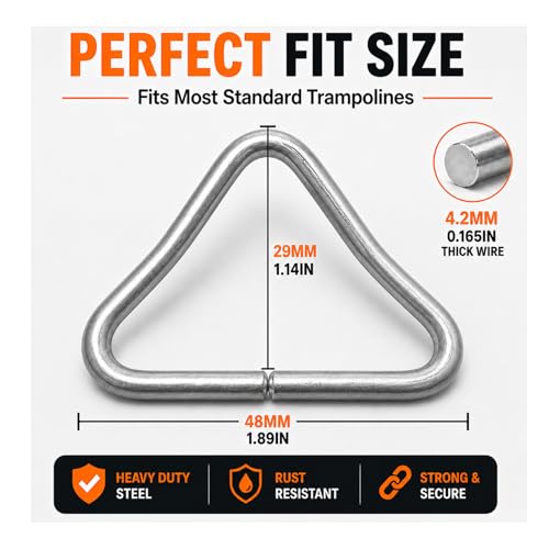 20PCS Stainless Steel Trampoline Triangle Buckles - Replacement V-Rings for Jump Mats