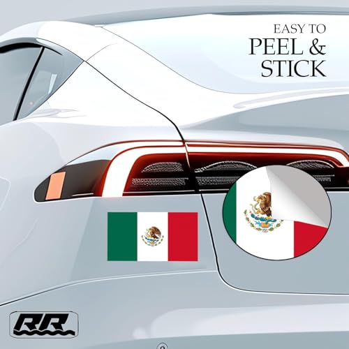 Mexico Flag Vinyl Decal - 3x5 Inch Weatherproof Car Bumper Sticker