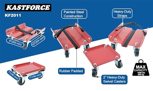 Snowmobile Dolly Set with Heavy Duty Straps - 1500 lbs Capacity