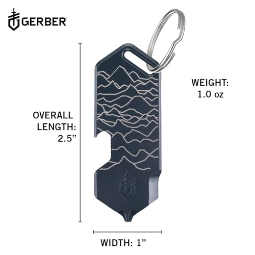 Gerber Urban Blue 3-in-1 Keychain Multi-Tool with Bottle Opener, Package & Cross Driver