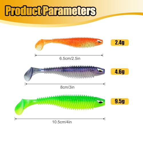 2.5in Paddle Tail Swimbaits - 25PCS Soft Plastic Fishing Lures - Purple
