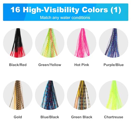 16-Color Silicone Fishing Lure Skirt Legs - Fly Tying Material