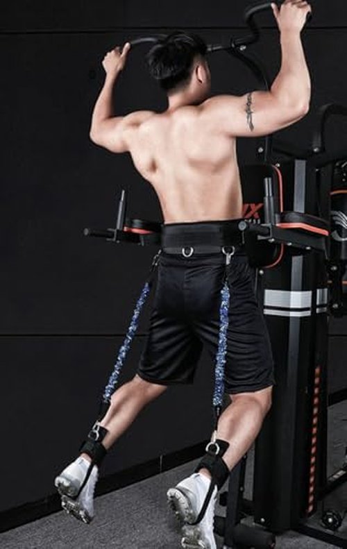 Vertical Jump Trainer with Adjustable Ankle Strap & Belt Horizontal Workout Equipment Leg Resistance Bands for Basketball Football Volleyball Training Equipment