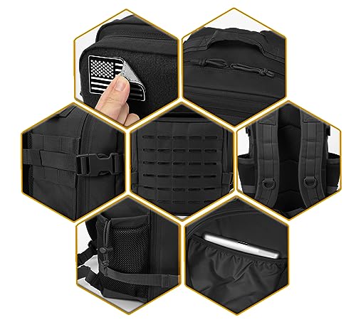 25L Military Tactical Backpack with Molle System and Bottle Holder