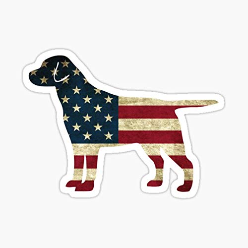 American Flag Labrador Retriever Dog Decal - 5-inch UV Resistant Sticker