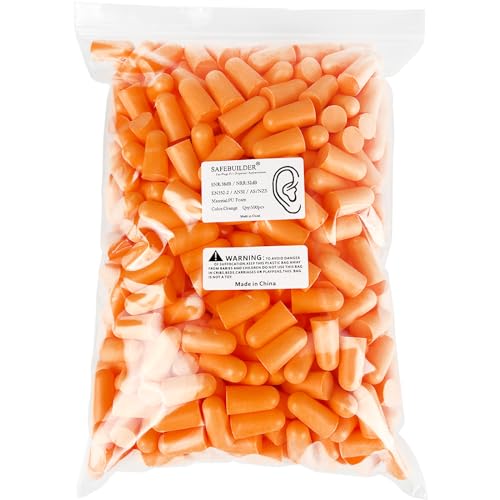 SNR 38dB Ear Plugs 500pcs Foam Earplugs Soft Disposable Ear Protection for Workers,Sleeping,Outdoor,Factory Hearing Protection NRR 32dB (500pcs Ear Plugs)
