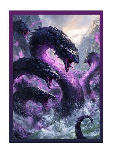 Katomula 100 MTG Card Sleeves with Inner Sleeves - Textured Back, Standard Size, Nightmare Hydra Theme