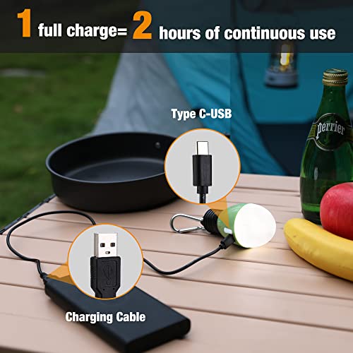 Rechargeable Camping Light with Clip Hook - Green