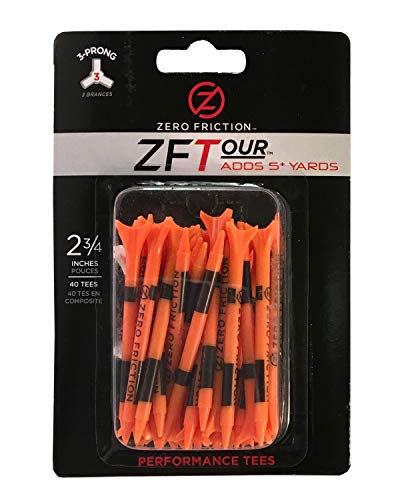 Tour Golf Tees - 40 Pack Orange 2-3/4-Inch Performance Tee