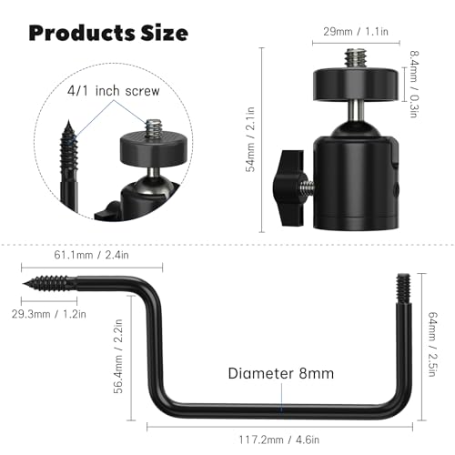 360° Adjustable Trail Camera Tree Mount with 1/4" Screw - 1 Pack