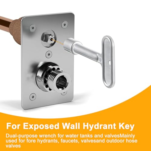 2 Pack 3/8''Hydrant Key, Upgrade Water Key for P1300-PART-13-KEY, Hydrant Key for Closing Tool for Wall Fire Hydrant Faucet Valves and Outdoor Hose Valves