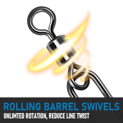 Fishing Clips with Swivels - 20 Pack 42LB Quick Change Connectors
