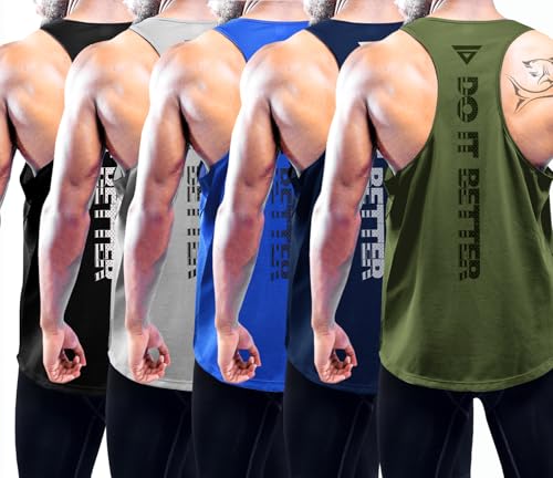 Boyzn Men's 1/3/5 Pack X-Large Tank Tops – Black/Gray/Blue/Army Green 5-Pack
