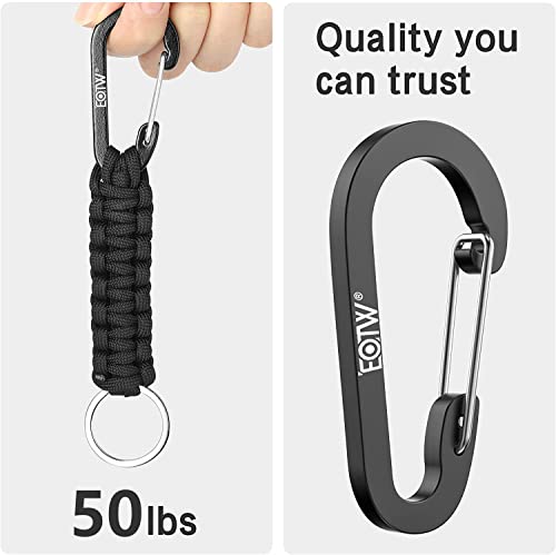 Paracord Keychain with Carabiner Clip - Black