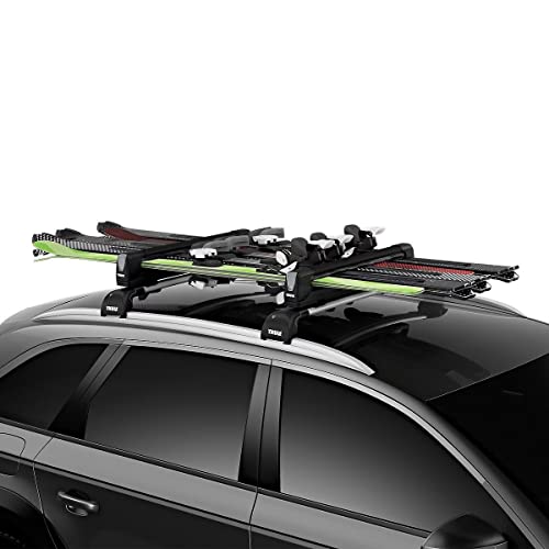 Rooftop Ski & Snowboard Rack - Slide-Out Design, Holds 6 Skis/4 Boards