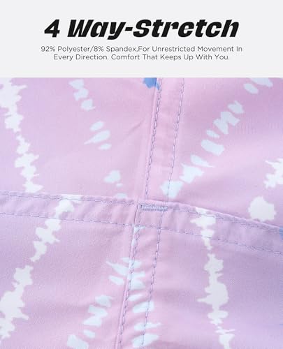 Men's 5 Inch Quick Dry Swim Trunks - Stripe Purple-Pink Gradient