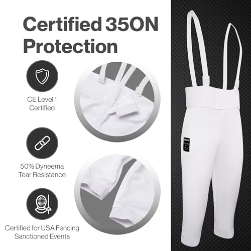 Kids Fencing Pants 350N - Breathable Lightweight Knickers - Right Hand