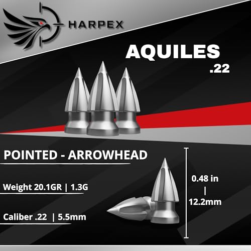 Pointed Arrowhead .22 Cal Airgun Pellets, 200-Count - 20.1 Grain