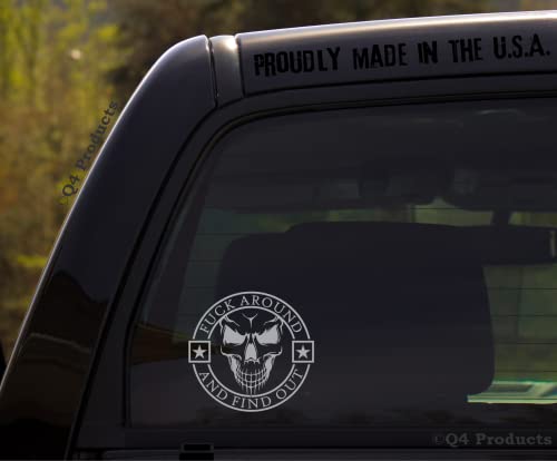 Skull Decal Sticker - Fuck Around and Find Out - 5" x 5"